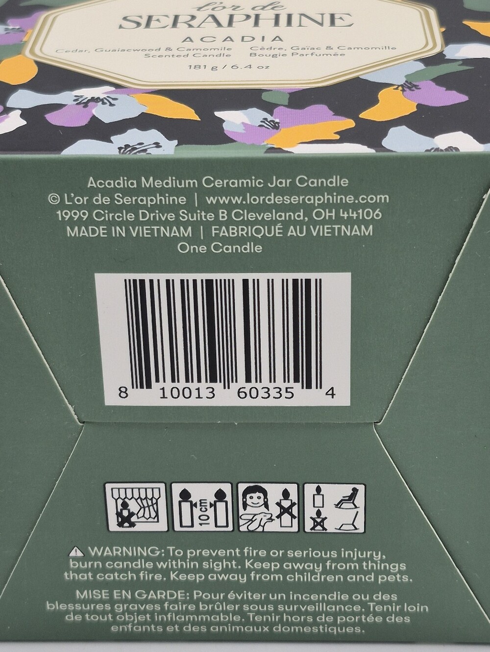 l'or de SERAPHINE Acadia Scented Candle - Floral Black Multi See Photos - Picture 3 of 7